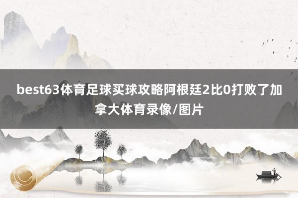 best63体育足球买球攻略阿根廷2比0打败了加拿大体育录像/图片