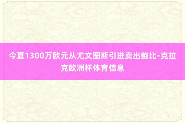 今夏1300万欧元从尤文图斯引进卖出鲍比-克拉克欧洲杯体育信息