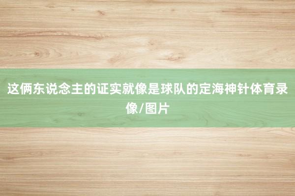 这俩东说念主的证实就像是球队的定海神针体育录像/图片